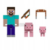 MINECRAFT FIGURKA STEVE pikselowa figurka, ŚWINIE + akcesoria HTL88