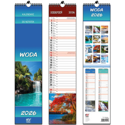 Kalendarz 2026 paskowy 13 planszowy Woda