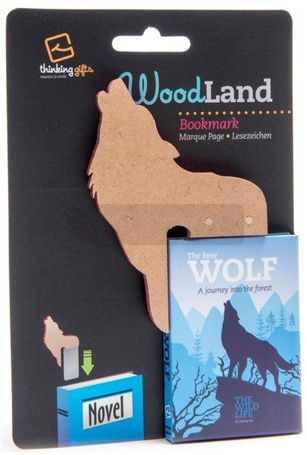 WoodLand Wolf drewniana zakładka do książki - wilk