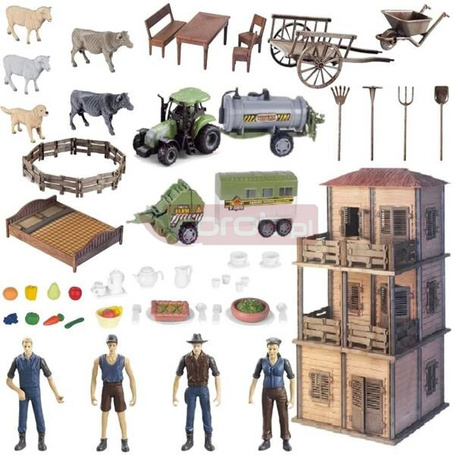Zestaw farma domek z rolnikami DIY