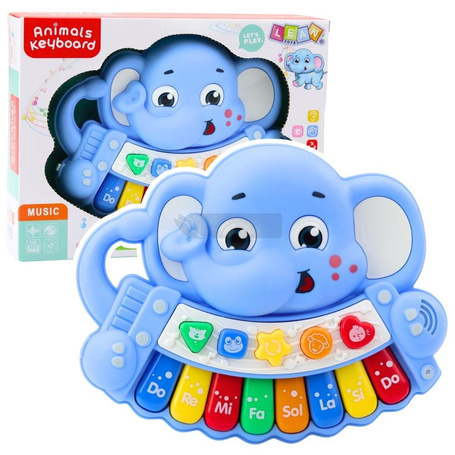 Pianinko interaktywne słonik niebieskie