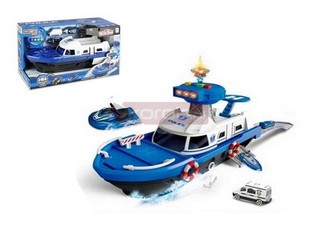 Łódź policyjna ze światłem i dźwiękiem