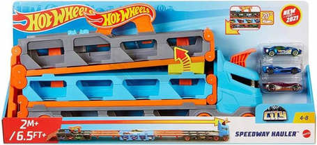 HOT WHEELS Transporter Aut Tor wyścigowy i 3auta GVG37