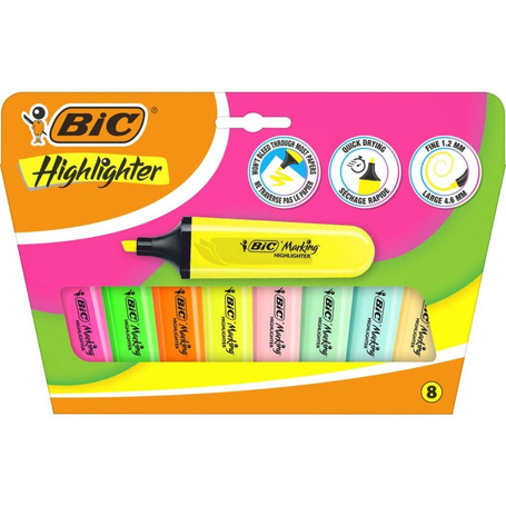 Zakreslacz Flat Highlighter neon pastel mix 8szt