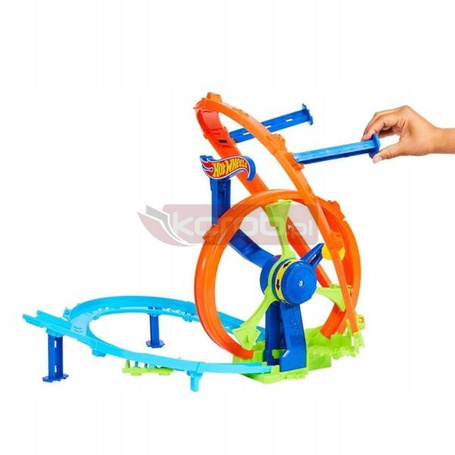 HOT WHEELS STUNT TRACKS ZESTAW Wyścigowa Turbo Pętla + autko JBX65