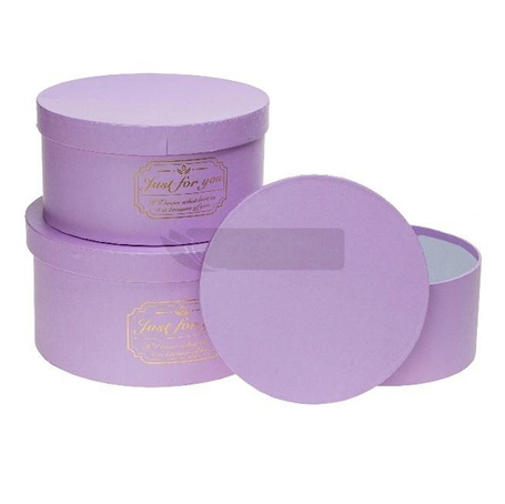 Pudełko Flower Box 3szt purpurowy ROZETTE