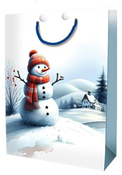 Torebka ozdobna Święta BN Bałwan średnia