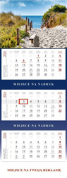 Kalendarz 2026 ścienny trójdzielny Morze