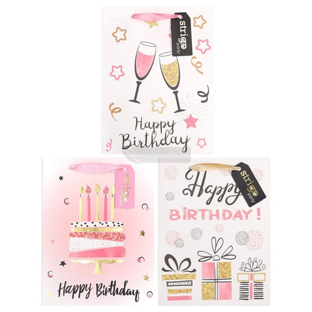 Torba prezentowa Party 18x23x10cm mix STRIGO