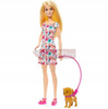 LALKA BARBIE zestaw LALKA Z PIESKAMI ze szczeniaczkiem i pieskiem na wózku HTK37