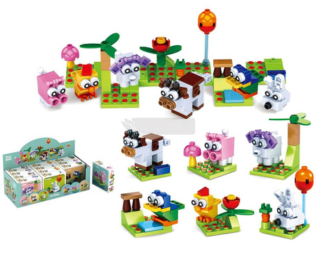 Klocki zwierzęta wiejskie 25el MIX