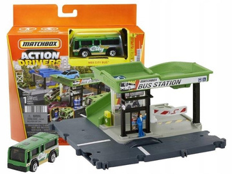 MATCHBOX PRAWDZIWE PRZYGODY ZESTAW DWORZEC AUTOBUSOWY zestaw z autkiem HDL08