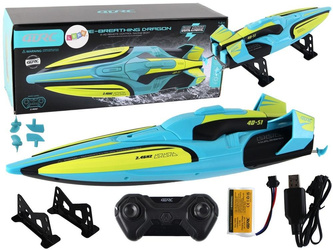 Łódź R/C 2.4G wodoodporna żółto-turkusowa