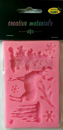 Forma silikonowa 7 x 1cm Świerk, Jeleń