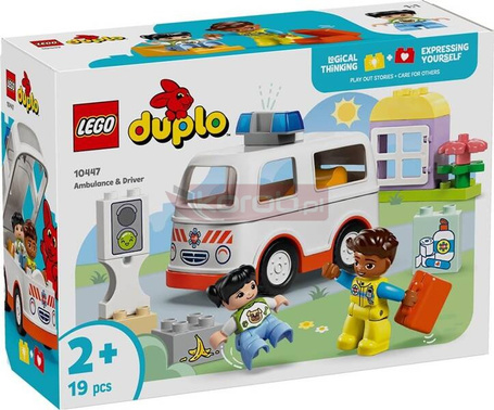 LEGO DUPLO 10447 Karetka z kierowcą, zestaw klocków dla dzieci +2 lat