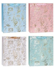 Torebka ozdobna 18x23x8cm hot-stamp mix ROZETTE