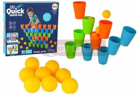 Układanka kubeczki gra 3w1 44 el