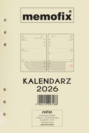 Wkład kalendarzowy 2026 Memofix A5 TDW