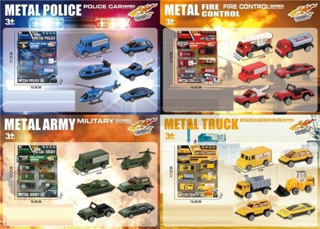Pojazdy metalowe 6szt MIX