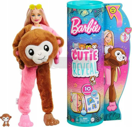 BARBIE CUTIE REVEAL LALKA W PRZEBRANIU MAŁPKA HKR01