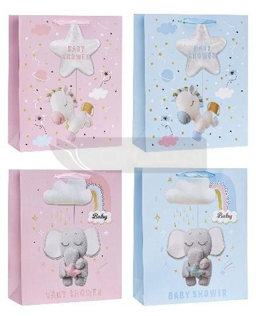 Torebka ozdobna 31x42x12cm dziecięce mix ROZETTE
