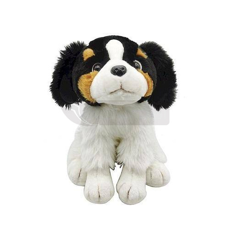 Pluszowy pies siedzący white black