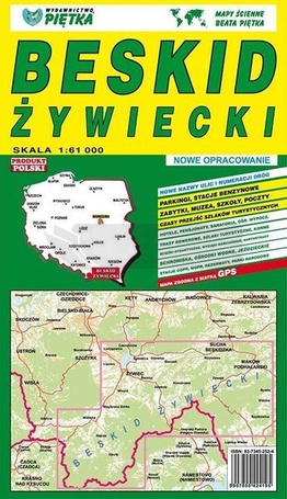Beskid Żywiecki 1:61 000 mapa turystyczna PIĘTKA