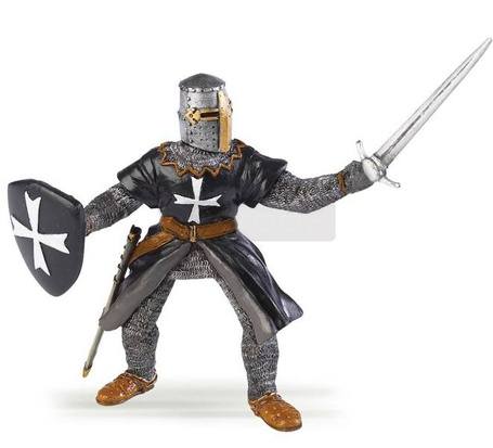 Rycerz krzyżowy czarny z mieczem