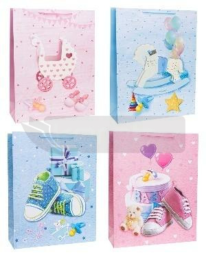 Torebka ozdobna 43x55x15cm szerokie dno mix