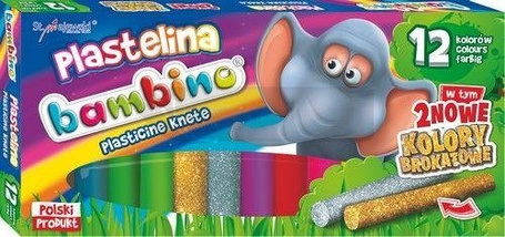 Plastelina 12 kolorów BAMBINO