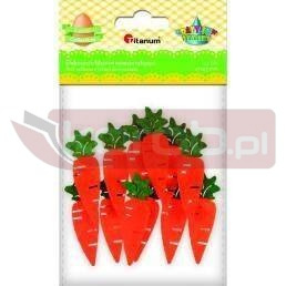 Dekoracje samoprzylepne marchewki 17x45mm 12szt
