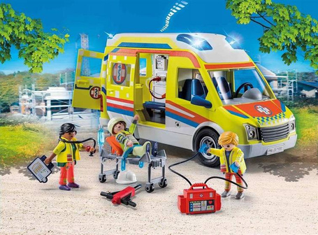PLAYMOBIL 71202 KARETKA POGOTOWIA ZE ŚWIATŁEM I DŹ