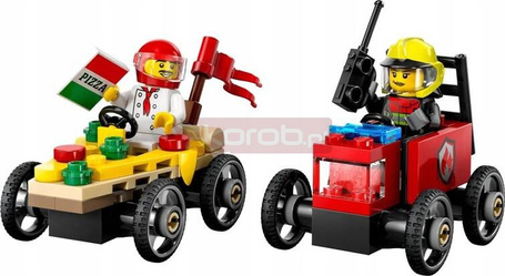 LEGO CITY 60458 Zestaw wyścigówek: pizza kontra wóz strażacki