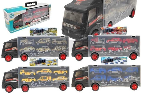 Ciężarówka 32cm z 6 autami MIX