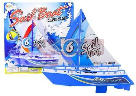 Łódka pływająca na baterie niebieska