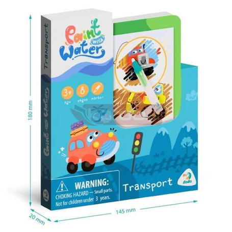 Malowanka wodna z markerem Transport