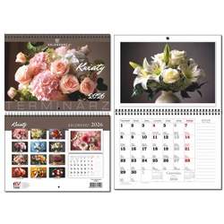 Kalendarz 2026 A3 terminarz 13p Kwiaty