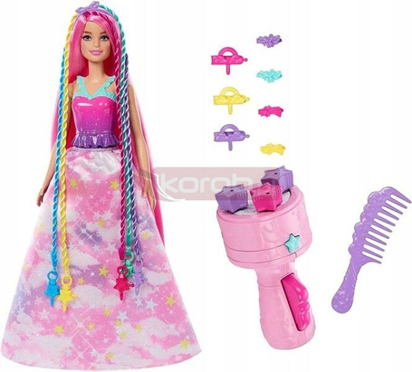 LALKA BARBIE KSIĘŻNICZKA ZAKRĘCONE PASEMKA lalka z długimi włosami JCW55