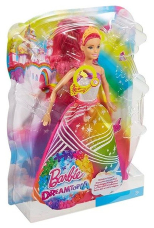 Barbie Tęczowa Księżniczka ze światełkami