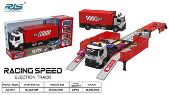 Ciężarówka z rozkładaną naczepą światło dźwięk