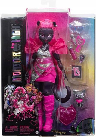 LALKA MONSTER HIGH CATTY NOIR lalka z czarnym kotkiem-sfinksem Amulette HXH76