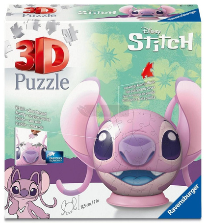 Puzzle 3D: Disney Stitch Kula Angel z uszami