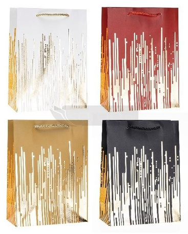 Torebka ozdobna 26x32x10cm hot-stamp mix ROZETTE