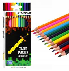 PIXELE GAME KREDKI OŁÓWKOWE TRÓJKĄTNE 12 KOLORÓW