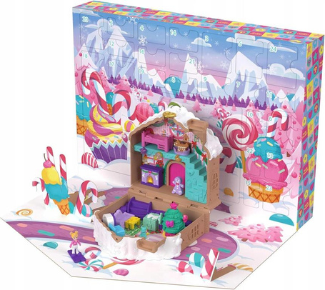 LALKA POLLY POCKET KALENDARZ ADWENTOWY Piernikowa chatka, dla dzieci +4 lat JFV13