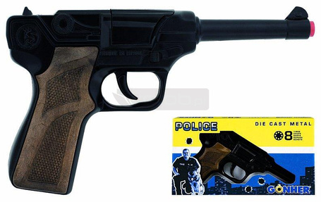 Metalowy pistolet policyjny 8 naboi