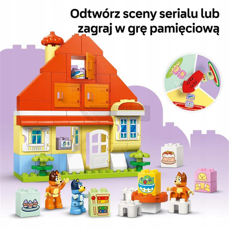 LEGO DUPLO BLUEY 10459 Dom Blue z grą pamięciową, zestaw klocków +3 lata