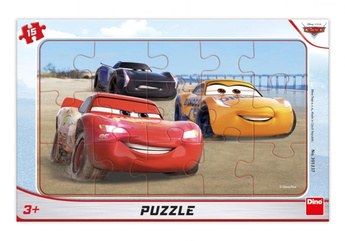 Puzzle 15 ramkowe Auta Cars Wyścig