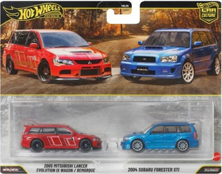 HOT WHEELS PREMIUM CULTURE CAR 2-pack 2005 Mitsubishi Lancer / 2004 Subaru JHW46