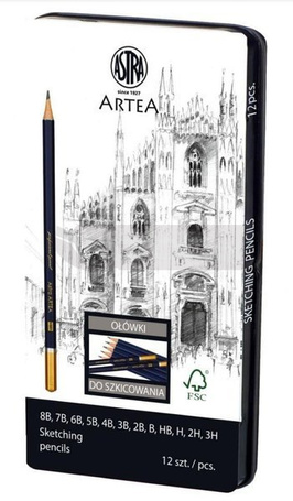 Zestaw ołówków do szkicowania Artea 12szt ASTRA